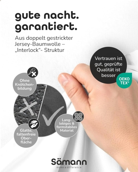 Sämann Spannbettlaken 60x120 cm Jersey grau Bild 3