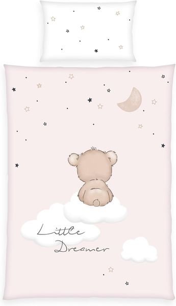 Herding Flanell Kinder Baby Bettwäsche Little Dreamer rosa 100x135 cm A1