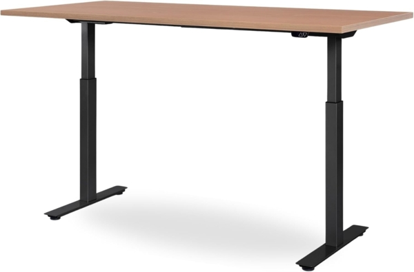 160 x 60 cm WRK21® SMART - Elmau Buche / Schwarz elektrisch höhenverstellbarer Schreibtisch
