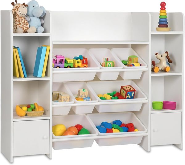 Relaxdays Kinderregal groß mit Boxen