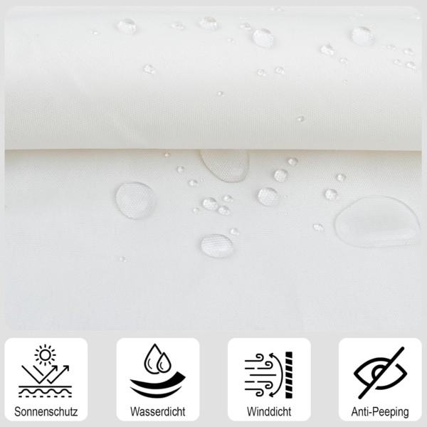 SUNNY GUARD Balkon Sichtschutz 60x200 cm Balkonverkleidung Balkonabdeckung Balkonumspannungen,UV-Schutz,Wind und wasserdicht,Geeignet für Balkon,Garten,mit Kabelbinder,Cremeweiß,Benutzerdefinierte Bild 2