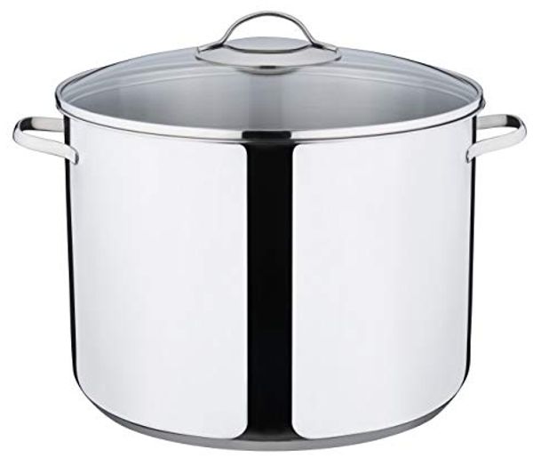 Kelomat Hoher Topf mit glasdeckel Classico Ø30 cm 15 Liter Edelstahl Induktion