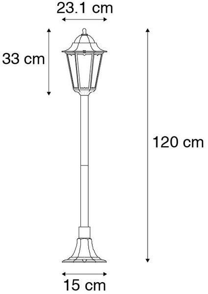 Qazqa Außen-Stehlampe New orleans, ohne Leuchtmittel, E27, Schwarz, Klassisch / Antik, Aluminium, 1-flammig Bild 5