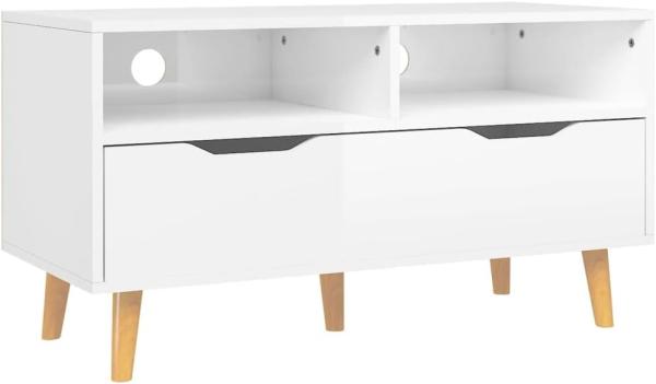 vidaXL TV-Schrank Hochglanz-Weiß 90x40x48,5 cm Holzwerkstoff 326783