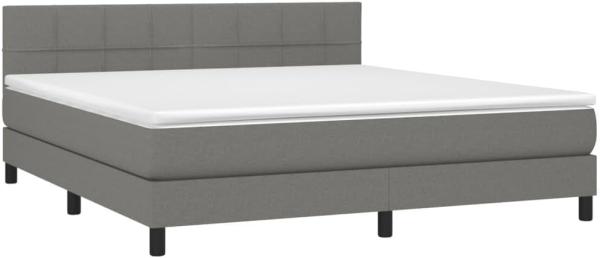 vidaXL Boxspringbett mit Matratze Dunkelgrau 160x200 cm Stoff, Härtegrad: H2 [3140066]