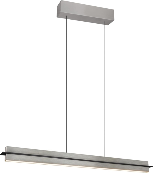 LED Pendelleuchte EMERSON höhenverstellbar & dimmbar, Silber, Breite 95cm