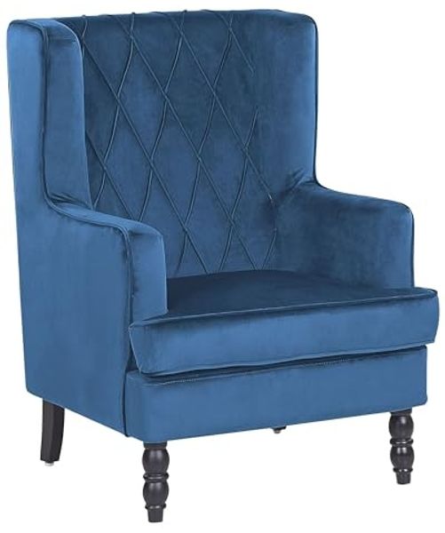 Sessel Samtstoff blau plus Hocker SANDSET