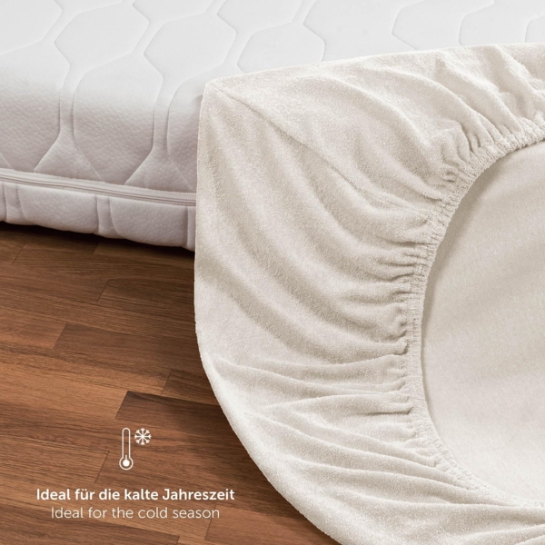 Blumtal Spannbettlaken Frottee Spannbettlaken Bettlaken, Frottee, Gummizug: rundum, (2 Stück), wärmend bis 25cm Matratzenhöhe, Premium Qualität 170 g/m² Bild 5