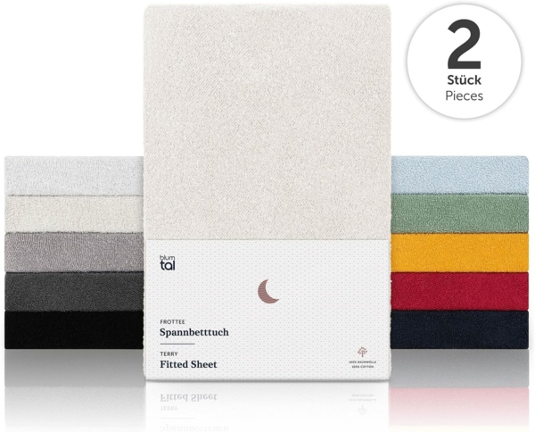 Blumtal Spannbettlaken Frottee Spannbettlaken Bettlaken, Frottee, Gummizug: rundum, (2 Stück), wärmend bis 25cm Matratzenhöhe, Premium Qualität 170 g/m² Bild 2