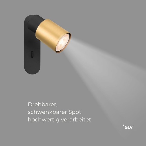 SLV PURI 2.0 Tube, Wand- und Deckenaufbauleuchte, Schalter, rechteckig, 1x max. 6W GU10, schwarz - Wand- und Deckenleuchten Bild 2