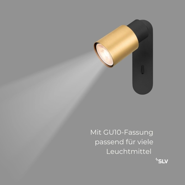 SLV PURI 2.0 Tube, Wand- und Deckenaufbauleuchte, Schalter, rechteckig, 1x max. 6W GU10, schwarz - Wand- und Deckenleuchten Bild 3