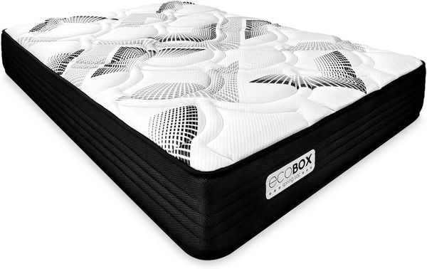 DUÉRMETE ONLINE - Viskoelastische Hybrid-Matratze Eco Box mit Federkernen, optimaler Komfort, mittlere Härte, Antibakteriell und hypoallergen, 140x190 cm