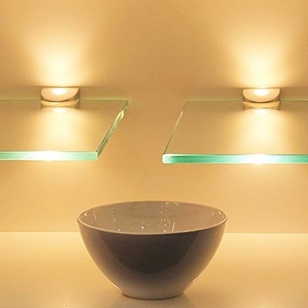 kalb LED Glaskantenbeleuchtung LED Glasregal Hängeregal Wandboard Wandregal Regal beleuchtet, Set - 600mm, warmweiß