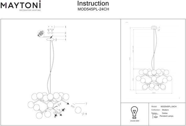 Maytoni Dallas Hängeleuchte 24-flammig Bild 7