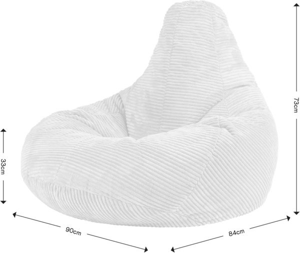 Icon Dalton Sitzsack Cord, Rosa, 2er-Pack, Gaming Sitzsack Erwachsene mit Füllung, Bean Bag, Cord Sessel, Lounge Sessel, Lounge Stuhl, Schlafzimmer, Wohnzimmer, Wohnzimmer Möbel Bild 3