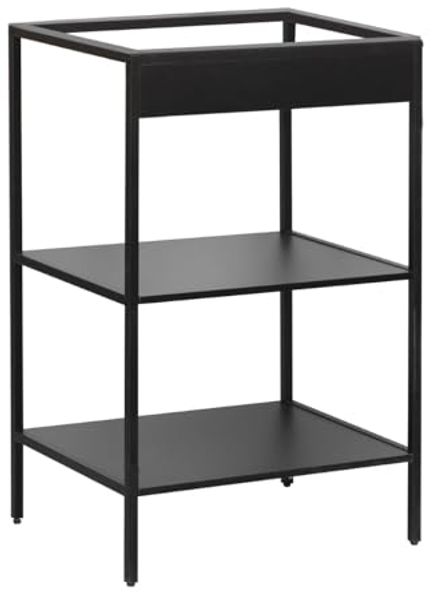 trendteam smart living - Lorin - Waschbeckenregal - Schwarz - Stilvolles Badregal mit 2 offenen Fächern - (BxHxT) 51 x 80 x 40 cm - praktische Aufbewahrung mit modernem Design