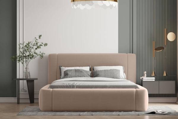 Polsterbett OLAF 160x200 mit Matratze, Bettkasten und Lattenrost. Farbe: VELUTTO 3