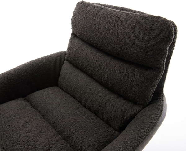 Drehstuhl Abelia-Flex mit Armlehnen Materialmix Schwarz Fußkreuz Edelstahl 360° drehbar Bild 5