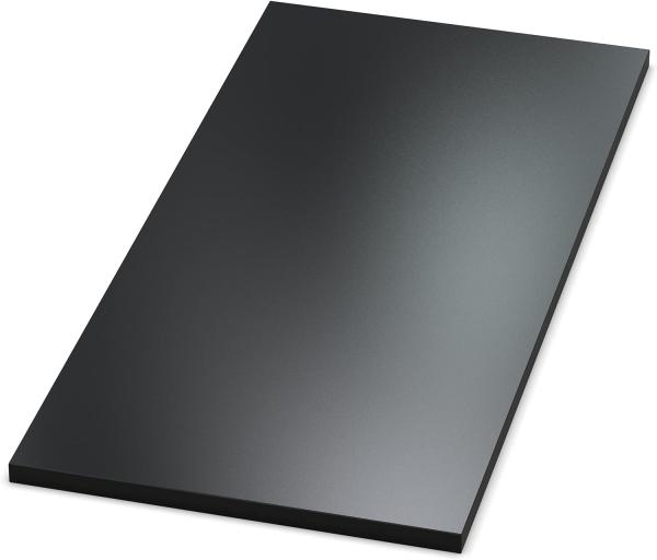 AUPROTEC Tischplatte 19mm schwarz 1500x800 mm Holzplatte melaminharzbeschichtet Spanplatte mit Umleimer ABS Kante Auswahl: 150x80 cm