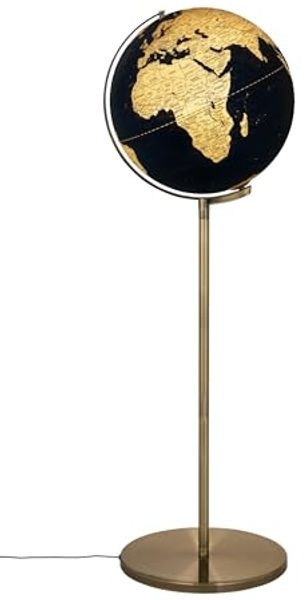 Standglobus "SOJUS LIGHT" gold/dunkelblau antikgolden gebürstet
