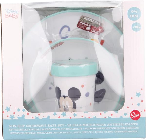 Disney Baby Kindergeschirr Set 3 teilig für Mikrowellen Mickey / Minnie Motiv Mickey Mouse