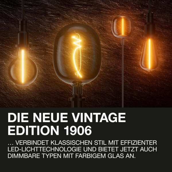 Osram Dimmbare LED-Lampen, Vintage-Edition, 55 Watts Ersatz, E27, ST64-shape, 2400 Kelvin, Comfort warm white, Klares Glas, single Pack Bild 2