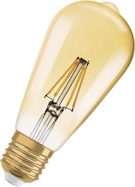 Osram Dimmbare LED-Lampen, Vintage-Edition, 55 Watts Ersatz, E27, ST64-shape, 2400 Kelvin, Comfort warm white, Klares Glas, single Pack Bild 4