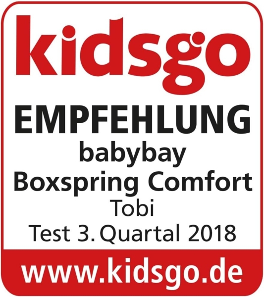 babybay Boxspring Beistellbett aus massivem Buchenholz mit Matratze Classic Soft / Kinderbett Höhe stufenlos verstellbar & umweltfreundlich / mitwachsendes Babybett (weiß lackiert) Bild 16