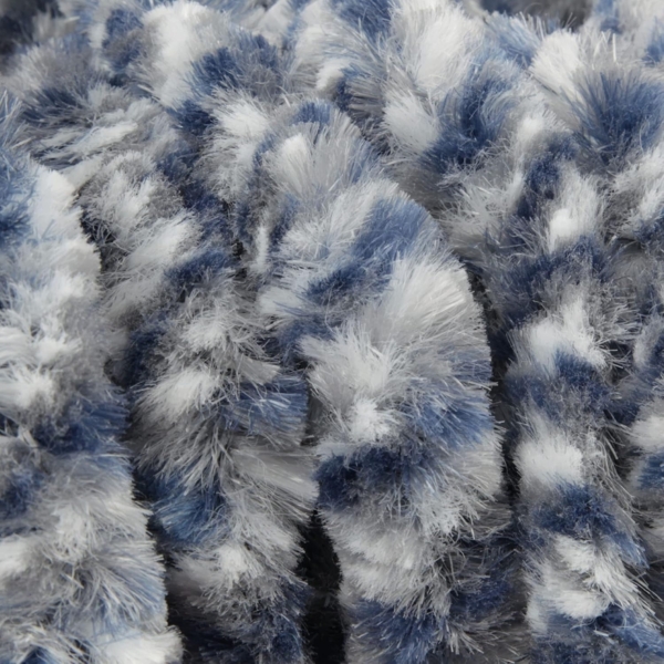 Flauschvorhang 160x200 cm in Meliert blau - weiß - silber, perfekter Insekten- und Sichtschutz für Ihre Balkon- und Terrassentür, viele Farben Bild 3