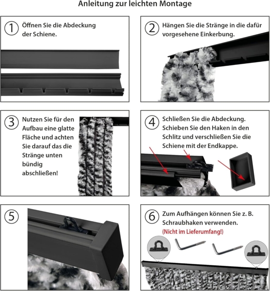 Flauschvorhang 160x200 cm in Meliert blau - weiß - silber, perfekter Insekten- und Sichtschutz für Ihre Balkon- und Terrassentür, viele Farben Bild 8