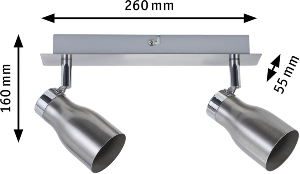 Paulmann No. 66687 Strahler Meli 2-flammig Nickel satiniert ohne Leuchtmittel, max. 10W GU10 Bild 3