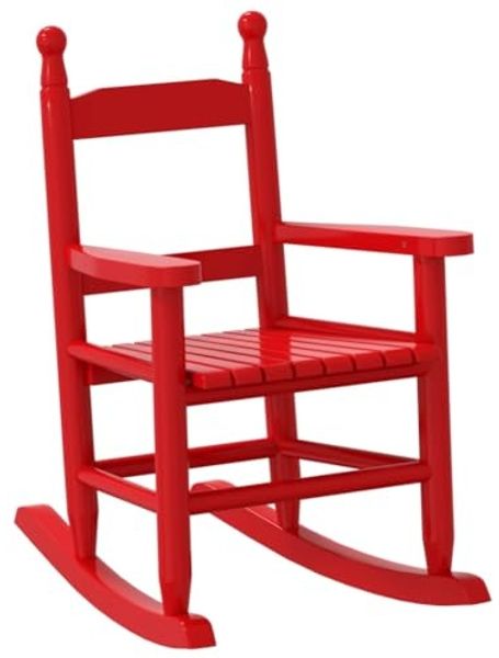 vidaXL Schaukelstuhl für Kinder Rot Massivholz Pappel 4008882