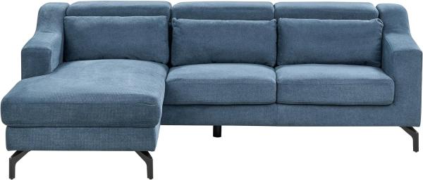 Ecksofa GLOSLI Blau Chenillegewebe