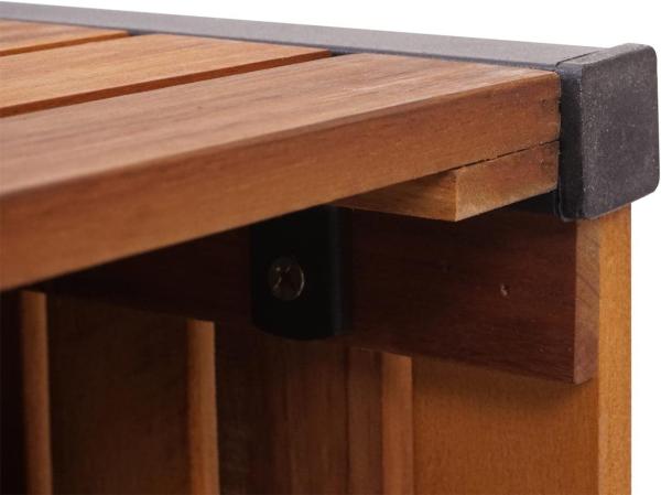 Pflanzkasten HWC-L23, Hochbeet Blumenkasten, Outdoor Akazie Holz FSC®-zertifiziert Aluminium ~ 60x42x42cm braun Bild 7