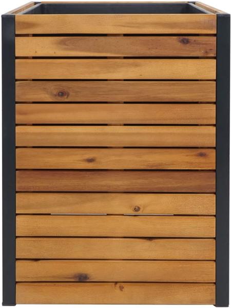Pflanzkasten HWC-L23, Hochbeet Blumenkasten, Outdoor Akazie Holz FSC®-zertifiziert Aluminium ~ 60x42x42cm braun Bild 8
