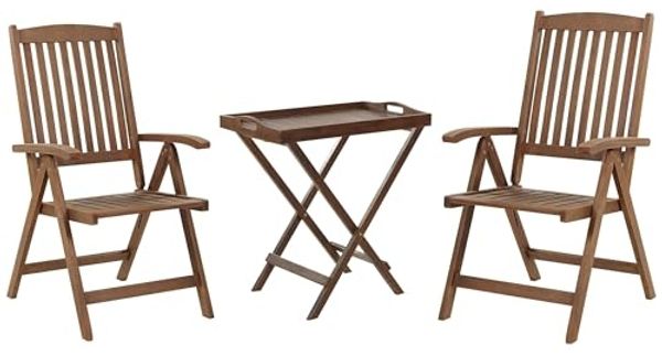 Bistro Set AMANTEA Holz Dunkler Holzfarbton
