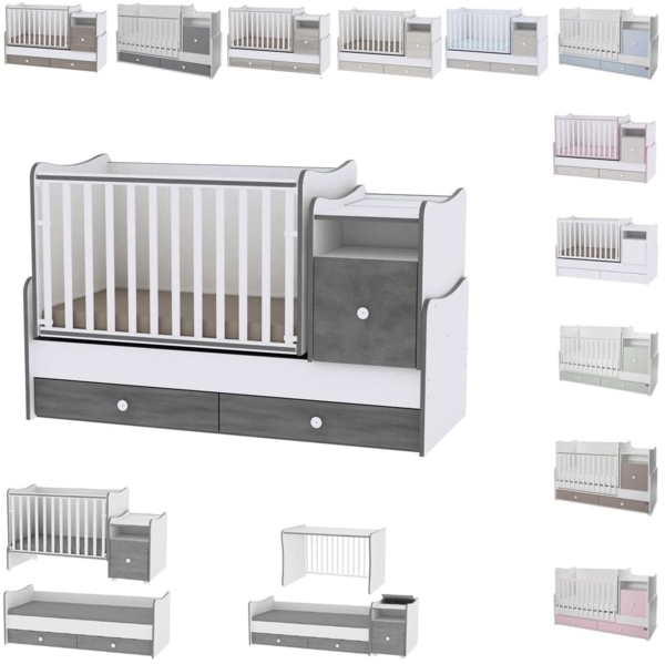 Lorelli 'Trend Plus NEW' Babybett mit Schaukelfunktion, dunkelgrau