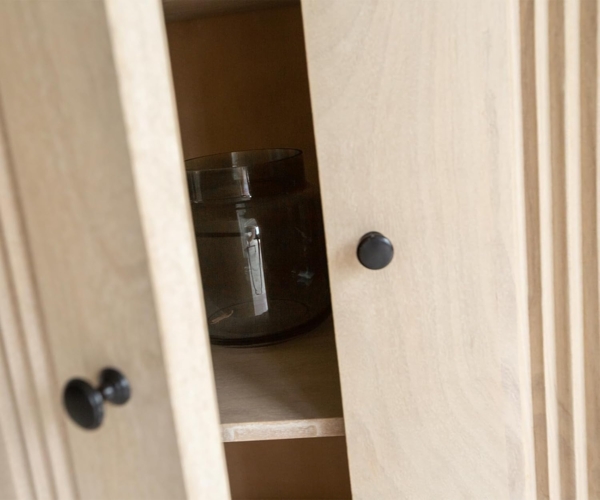 Highboard Nestos 90x140 cm Mango White Wash Metall Schwarz 2 Türen Bild 7