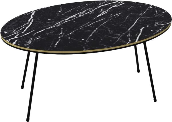 Couchtisch Marmor Optik Oval Schwarz 22126948