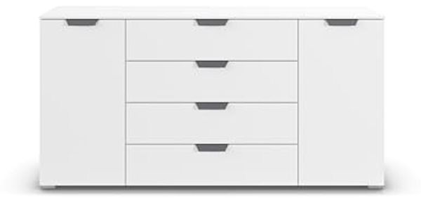 rauch Aditio Box, Kommode, 2-türig, 4 Schubladen, mit Softclose-Funktion, Farbe Weiß, BxHxT 160x81x43cm Bild 6