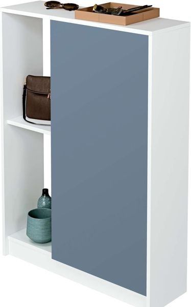 MUEBLES PITARCH Neo, Spanplatten und Melamin mit hoher Dichte, Weiß und Talkblau, 110 x 80 x 25 cm