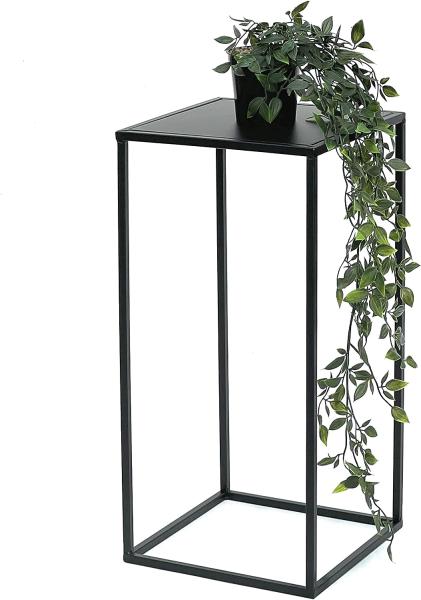 DanDiBo Blumenhocker Metall Schwarz Eckig 50 cm Blumenständer Beistelltisch 96312 S Blumensäule Modern Pflanzenständer Pflanzenhocker