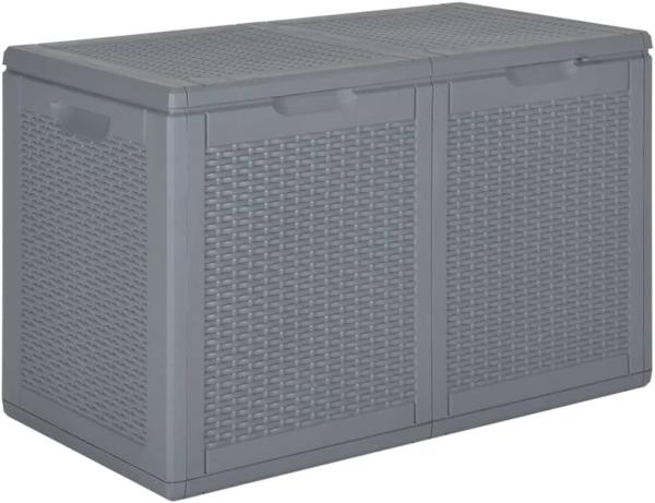 vidaXL Gartenbox Grau PP Rattan 180 L 364060