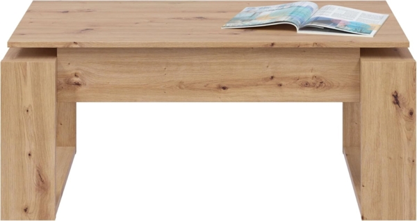 Habitdesign Couchtisch, höhenverstellbar, Tisch für Wohnzimmer, Beistelltisch, Modell Nova, Finish in Eiche, Maße: 105 cm (Länge) x 55 cm (Breite) x 45-54 cm (Tiefe) Bild 6