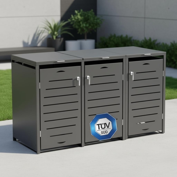 Mülltonnenbox 3er Mülltonnenverkleidung Mülltonnenhaus Abfallbehälter Müllbox