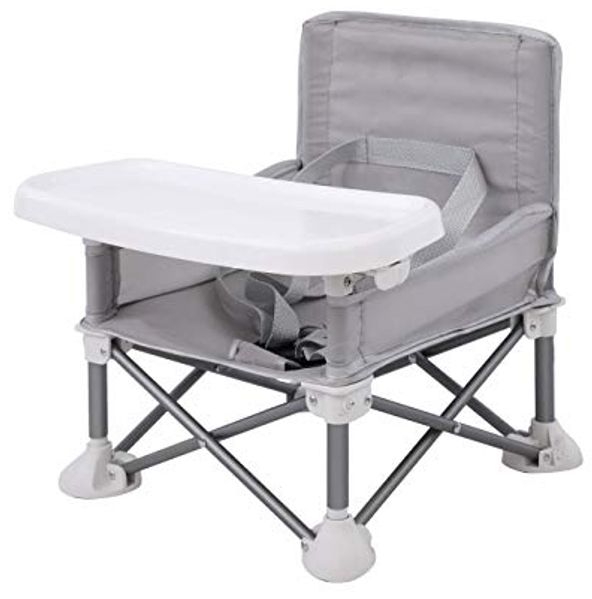 PandaEar Babystuhl Sitzerhöhung| Tragbarer Babysitz Kinderstuhl| Kompaktes Klappbarer Booster Hochstuhl mit Riemen für den Innen- und Außenbereich| Ideal für Camping Strand Rasen (Sitzerhöhung)