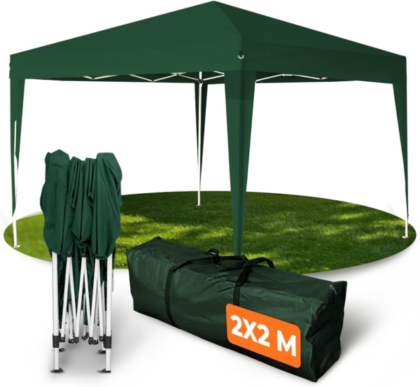 Kronenburg Faltpavillon wasserdicht Dachmaß 2x2 m UV Schutz 50+ Pavillon in Grün