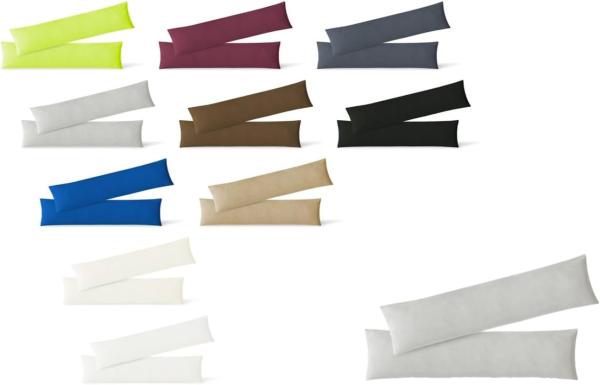 Jersey Kissenbezug, 2er Set, Baumwolle, Silber, 40x145 cm