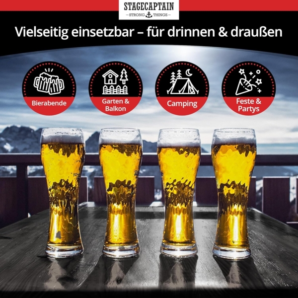 Stagecaptain Bierzeltgarnitur BBEU-110 Hirschgarten Bierzeltgarnitur für Balkon 110 cm - 5 x Set, (15-tlg) Bild 7