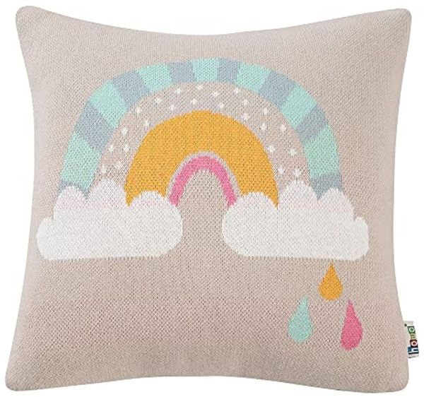 howa Dekokissen be happy, Strickkissen Kinderzimmer Deko mit Füllung für Kinder, Baumwolle